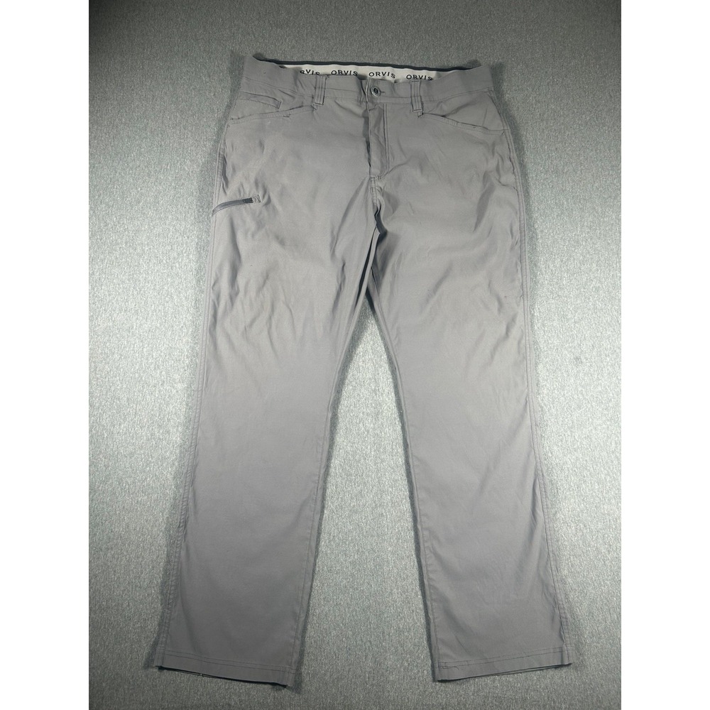 Orvis Men's Gray Canvas Performance Utility Pants with Zip Pocket 38x32